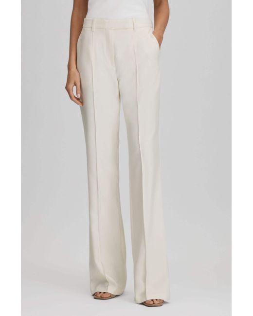 Reiss White Millie - Cream Flared Suit Trousers