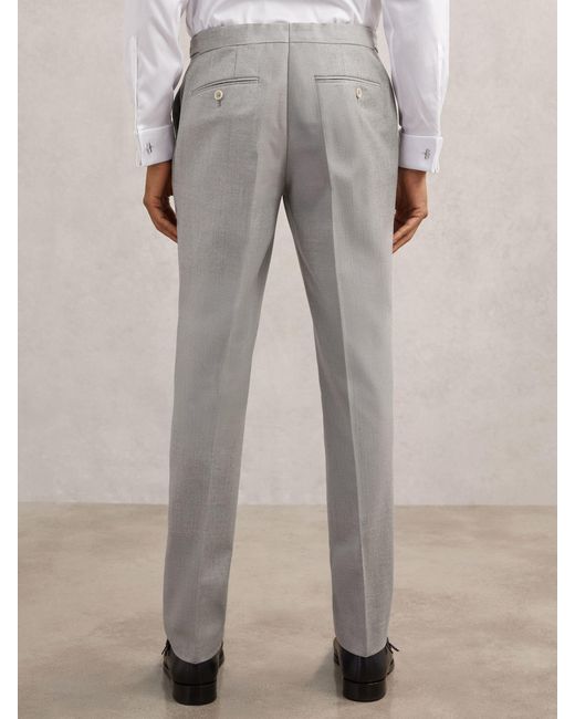 Reiss Natural Wool-Flannel Tailored-Fit Suit Trousers for men