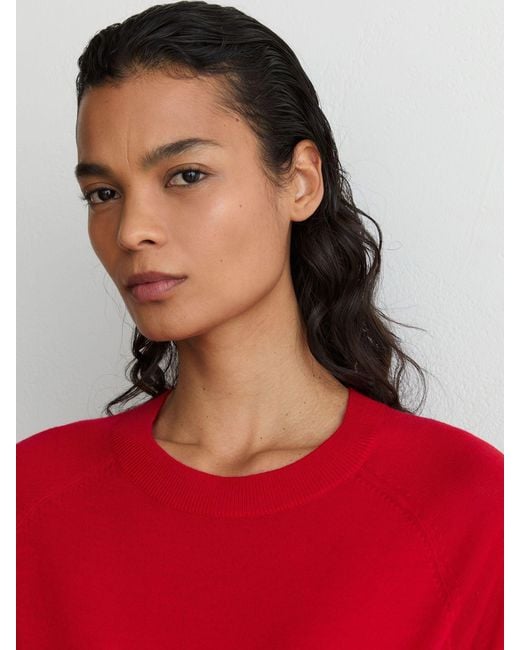 Reiss Red Merino Wool Crew-Neck T-Shirt