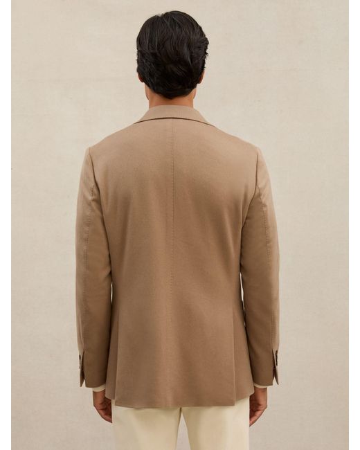 Reiss Brown Atelier Cashmere Single-Breasted Blazer Tailored-Fit for men