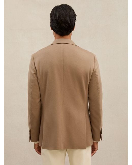 Reiss Brown Atelier Cashmere Single-Breasted Blazer Tailored-Fit for men