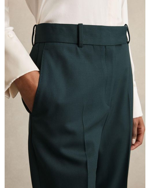 Reiss Green Wool-Blend Slim-Fit Suit Trousers