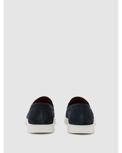 Reiss Blue Jimmy - Dark Navy Suede Tassel Loafers, Us 12 (uk 11) for men