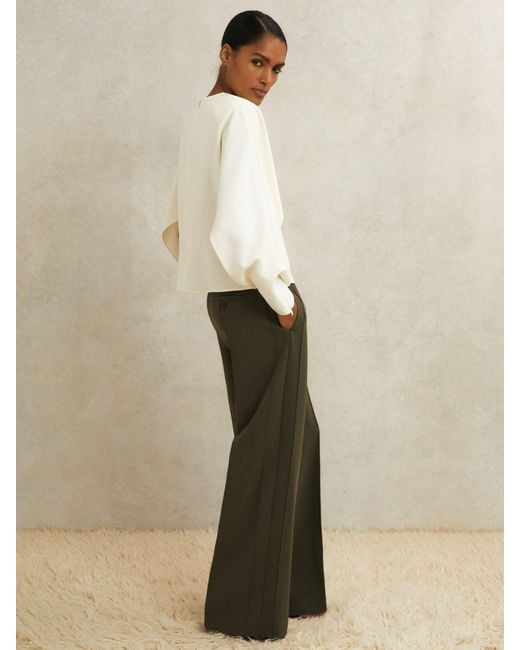 Reiss Natural Atelier Crepe Wide-Leg Trousers