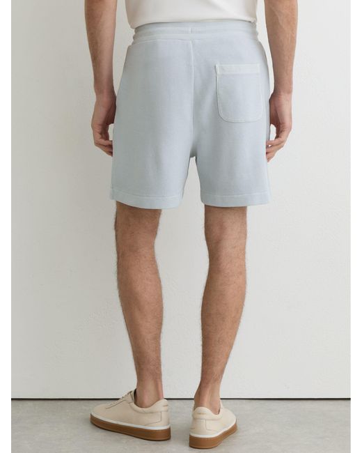 Reiss White Cotton-Piqué Garment-Dyed Shorts for men