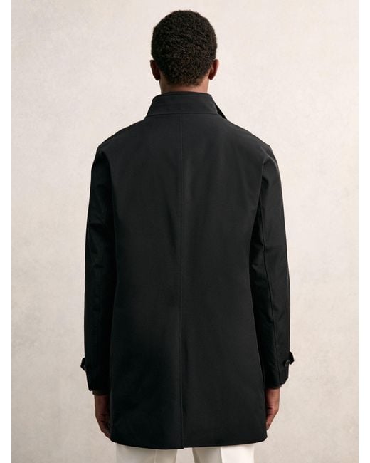 Reiss Black Hybrid Removable-Gilet Overcoat for men