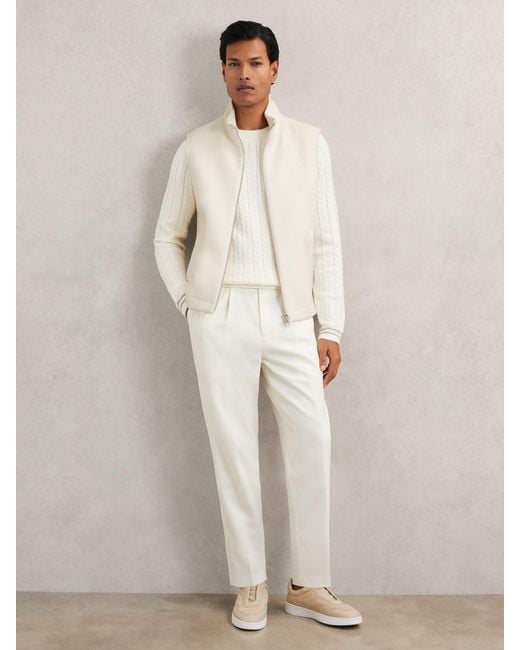 Reiss Natural Wool-Blend Funnel-Neck Gilet for men