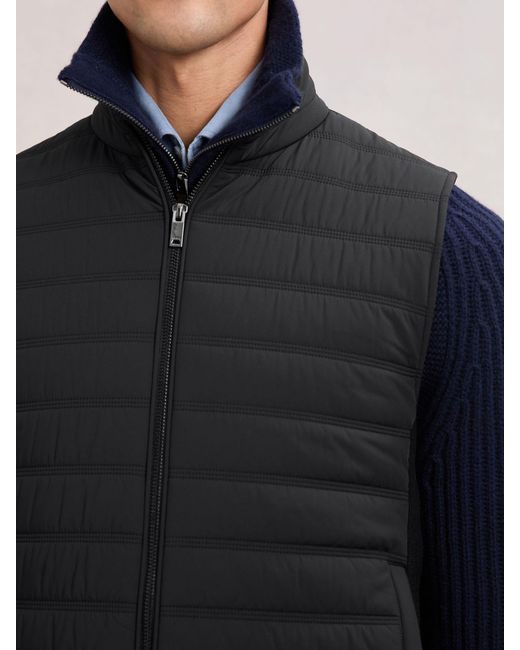 Reiss Blue Funnel-Neck Quilted Knit Gilet for men