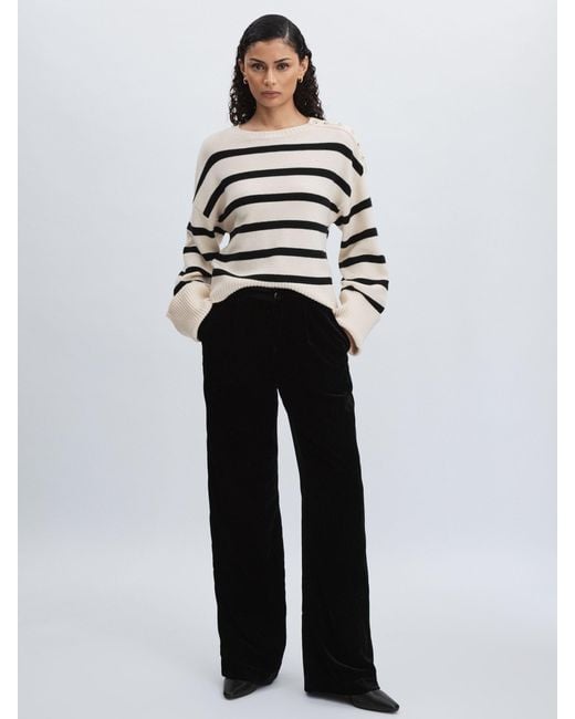 PAIGE Blue Kara Trousers Plain