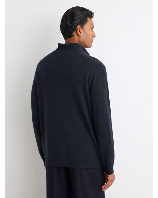 Reiss Blue Cashmere Funnel-Neck Jumper for men