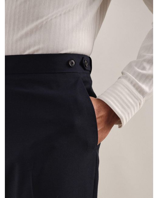 Reiss Blue Regular-Fit Wool-Blend Suit Trousers for men