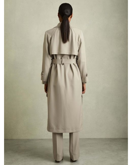 Reiss Natural Wool-Blend Double-Breasted Trench Coat
