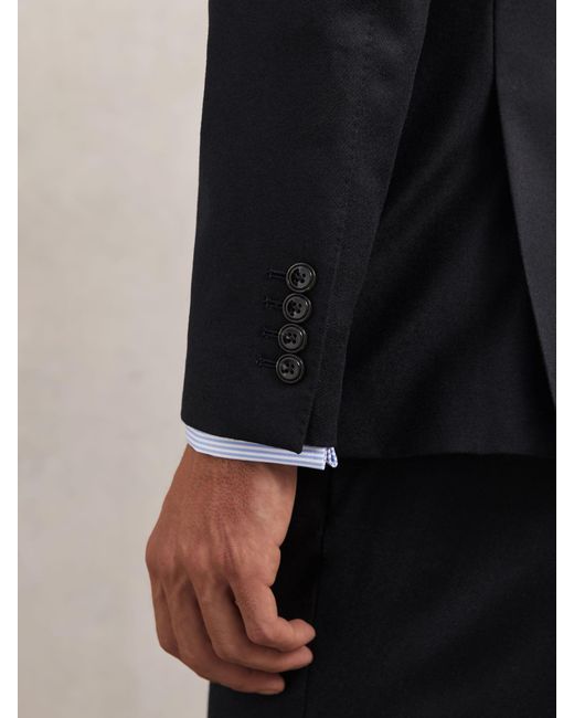 Reiss Blue Wool-Flannel Double-Breasted Tailored-Fit Blazer for men