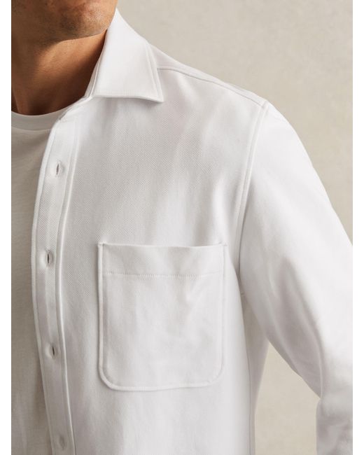 Reiss Natural Kappo Cotton-Twill Cutaway-Collar Overshirt for men