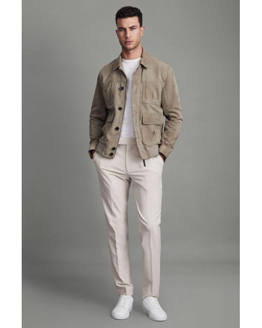 Reiss Multicolor Found - Stone Relaxed Drawstring Trousers for men