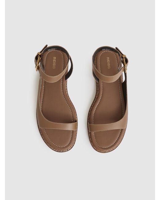 Reiss White Leather Plait Detail Sandals, - Resort & Holiday Wear