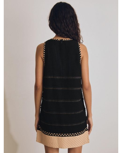 Reiss Natural Cotton Whipstitch Mini Dress