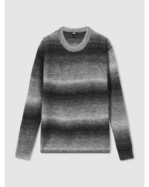 PAIGE Gray Contrast Stripe Ombré-Striped Jumper With Mohair for men