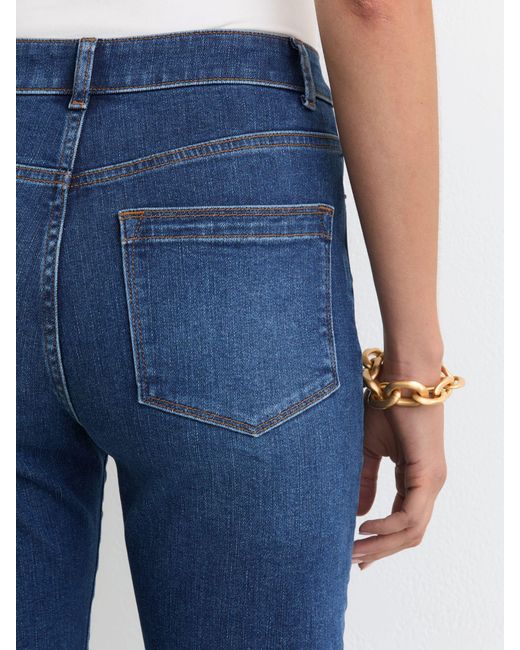 Reiss Blue Slim-Leg Mid-Rise Jeans