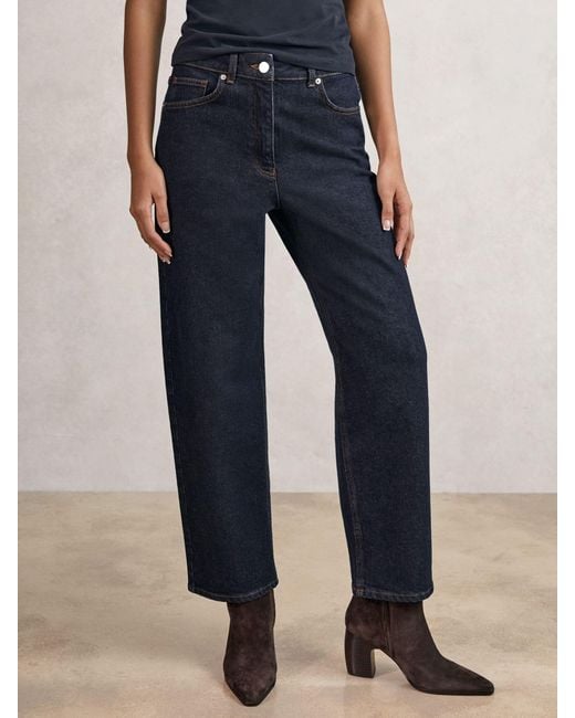 Reiss Natural Selin - Dark Blue Petite Mid-rise Straight-leg Jeans, Us 8