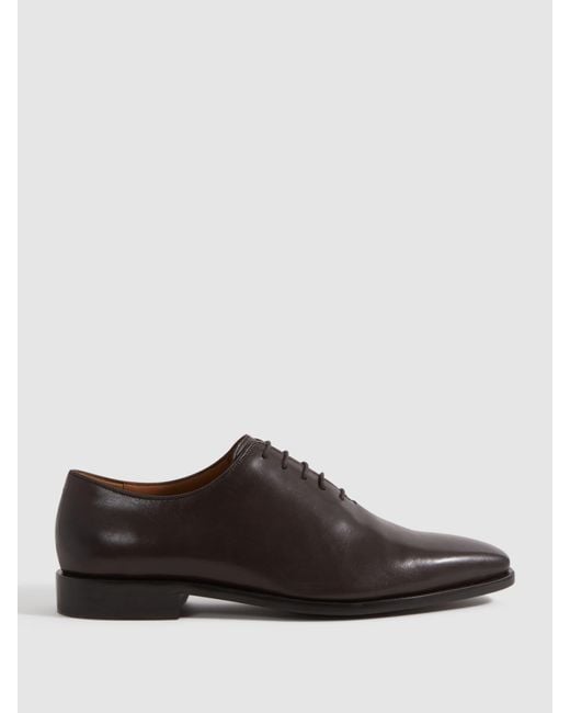 Reiss Black Mead - Dark Brown Leather Lace-up Oxford Shoes, Us 9 (uk 8) for men