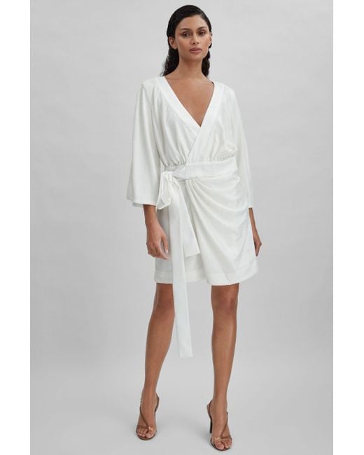Halston white dress discount