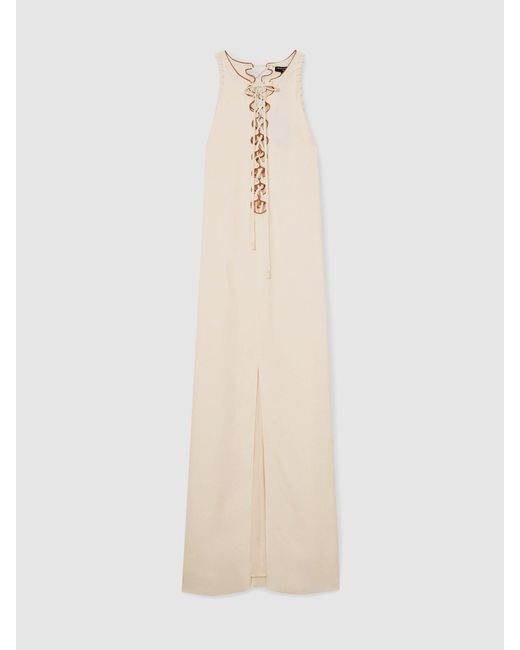 Reiss White Athene Atelier Satin Crepe Cut-Out Maxi Dress