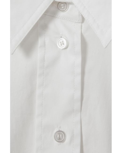 Reiss Edie - White Oversized Cotton Button-through Shirt, M