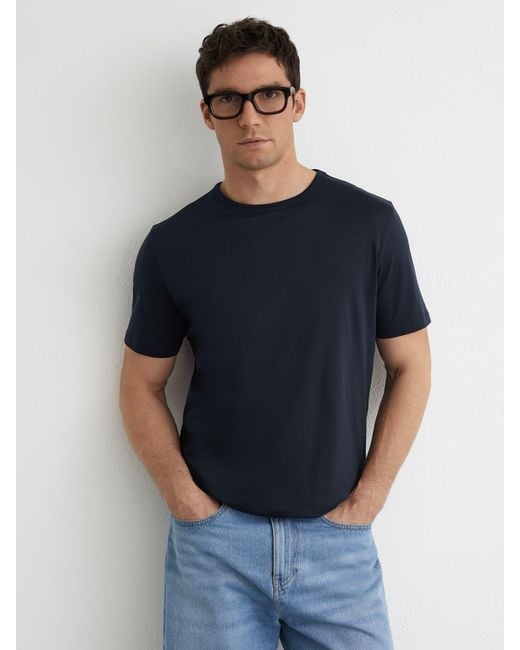 Reiss Blue Count - Navy Air-water Cotton Tailored-fit T-shirt, Xs for men