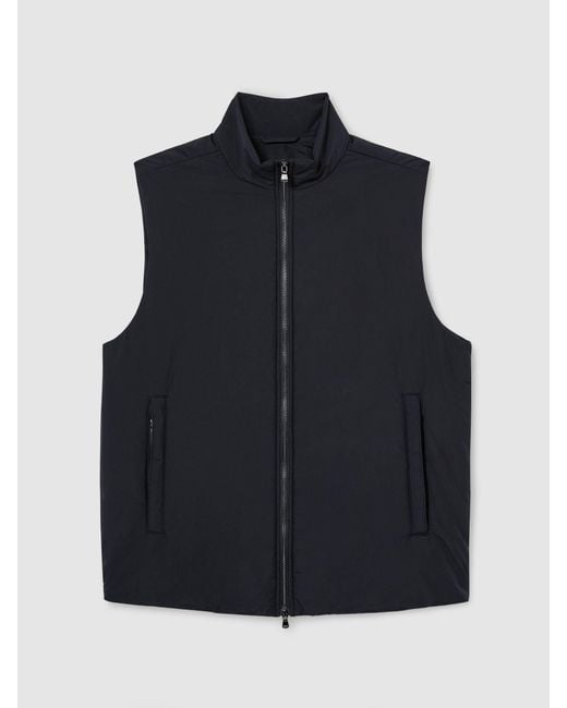 Reiss Blue Technical Padded Zip-Through Gilet for men