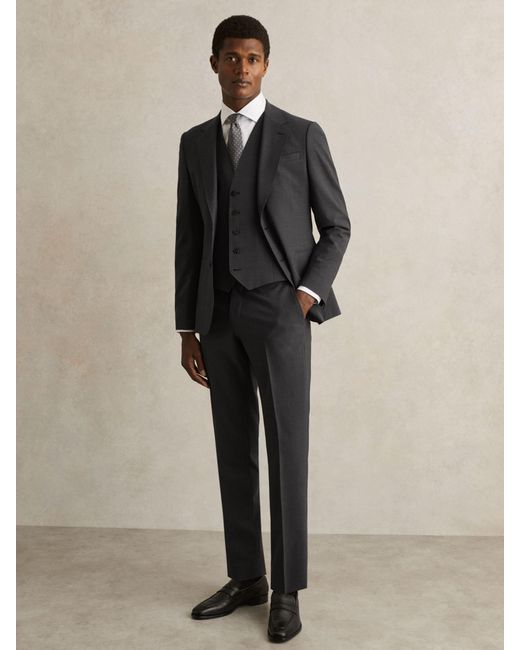 Reiss Black Promise - Grey Wool-blend Slim-fit Waistcoat, 40 R for men