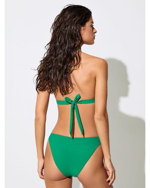 Reiss Green Stud-Detail Bikini Bottoms