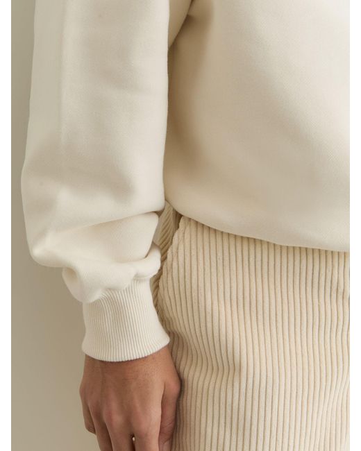 Reiss Natural Tanya - Cream Cotton Funnel-neck Sweatshirt, S (us 4-6)