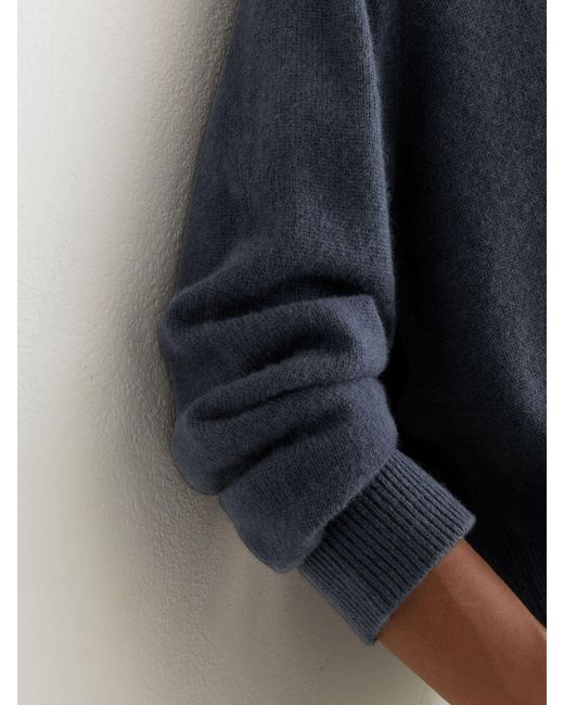 Reiss Blue Cashmere Shawl-Neck Jumper