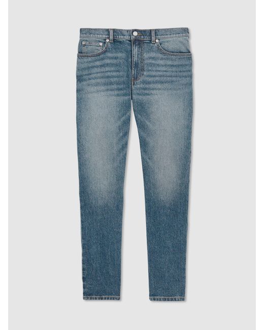 Reiss Blue Picton - Washed Indigo Green Cast Washed-denim Slim-fit Jeans, 29w X 31l (uk 29 R) for men