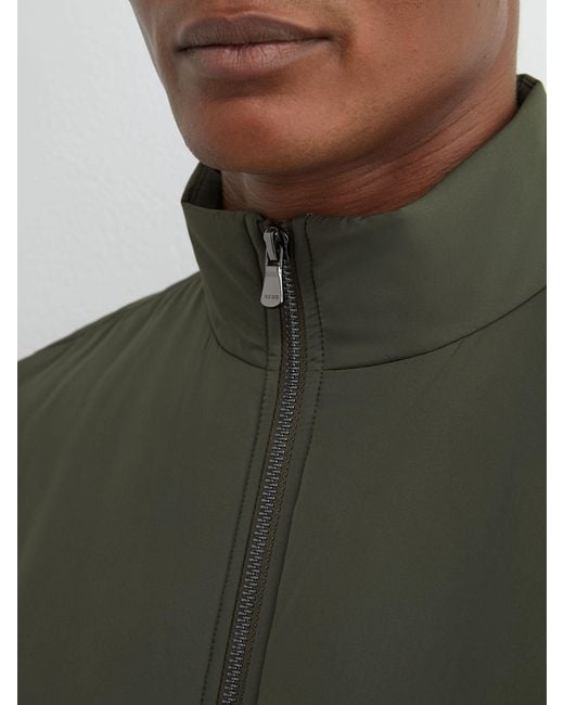 Reiss Green Technical Padded Zip-Through Gilet for men