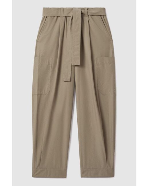 Reiss Natural Delia Trousers Cotton Plain