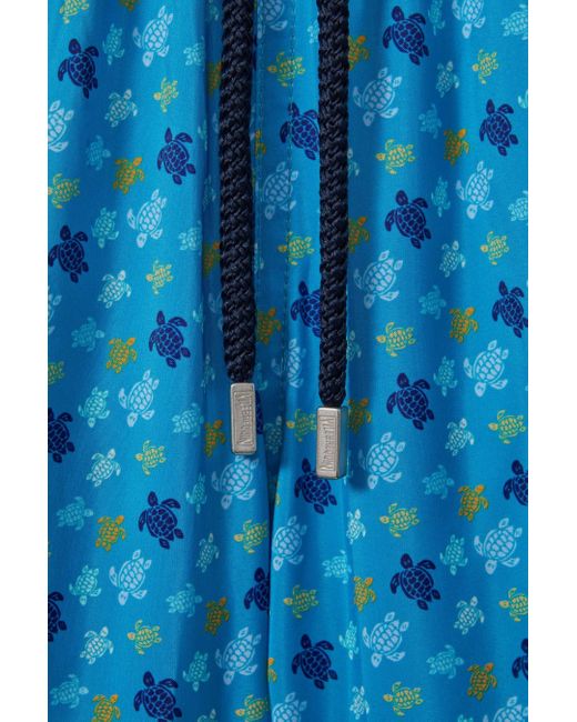 Vilebrequin Blue Foldable Turtle Print Swim Shorts for men