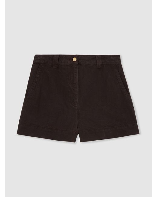 Reiss Blue Lyocell-Linen Shorts