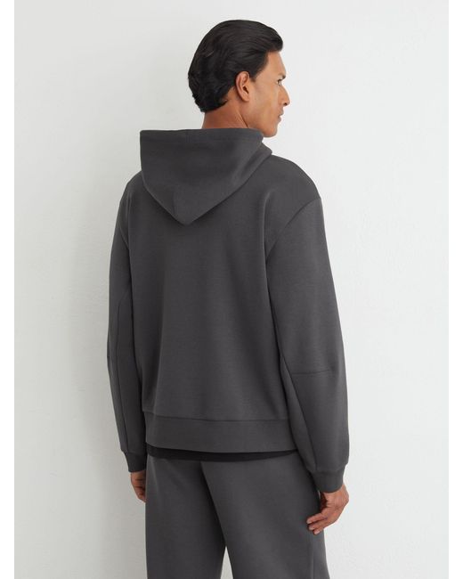 Reiss Black Falco - Charcoal Grey Premium Interlock Relaxed-fit Hoodie, S for men