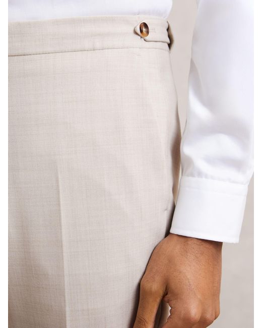 Reiss Natural Slim-Fit Textured Suit Trousers With Wool for men