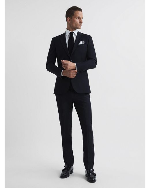 Reiss Gray Modern Fit Travel Blazer for men