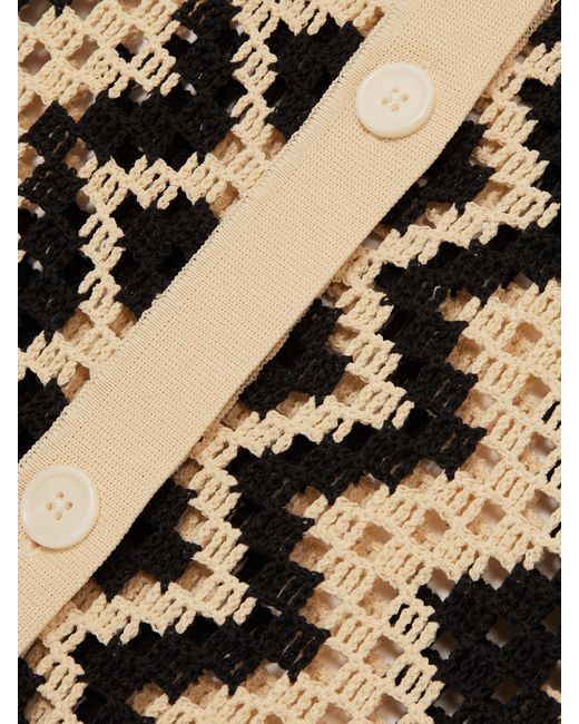 Reiss Natural Cream Cotton Patterned Crochet Dress