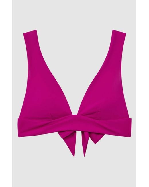 Reiss Purple Tara - Magenta Italian Fabric Bikini Top