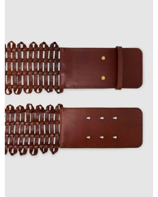 ATELIER Brown Leather Interlaced Belt