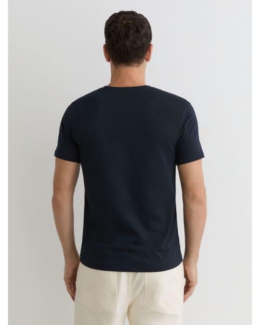 Reiss White Cotton V-Neck Tailored-Fit T-Shirt for men