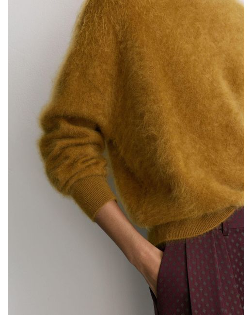 Reiss Brown Cashmere Crew-Neck Jumper