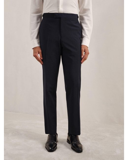 Reiss Blue Regular-Fit Wool-Blend Suit Trousers for men