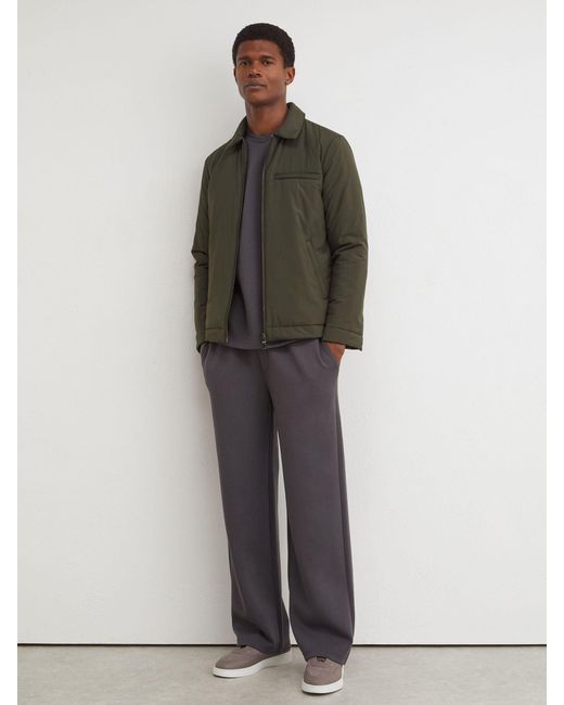 Reiss Green Technical Padded Zip-Through Jacket for men