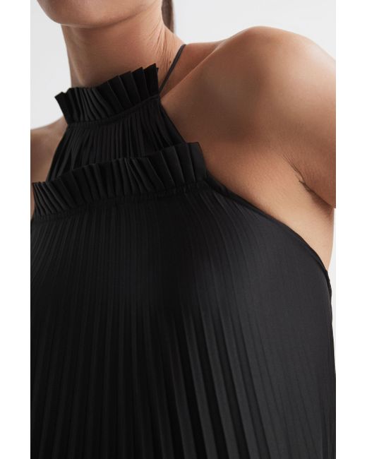 Acler Black Ruffle Halterneck Maxi Dress